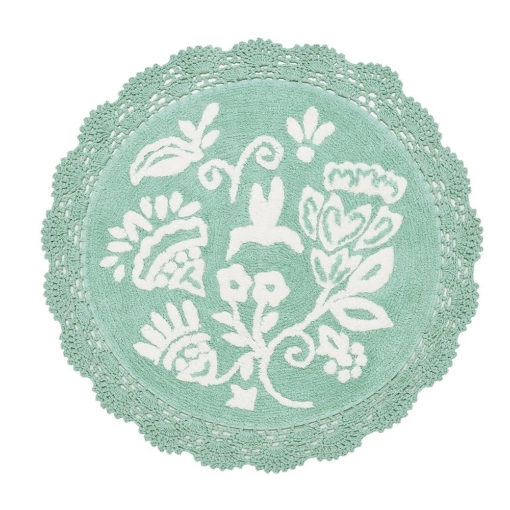 NWT Pioneer Woman Aqua Crochet Round Rug